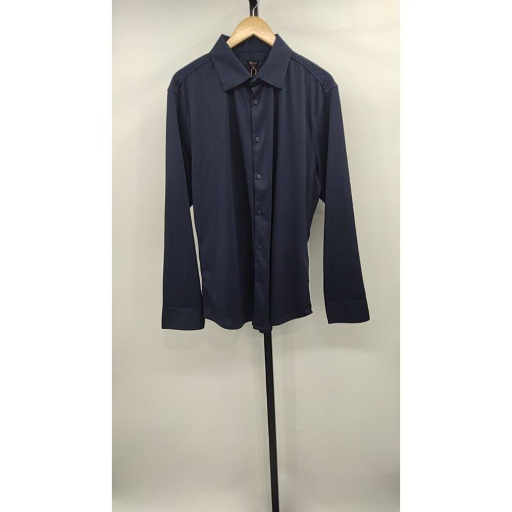 Quince Navy Blue Long-Sleeve Button-Down Shirt